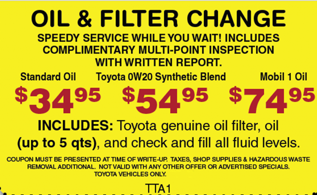 Thompson Toyota Oil & Filter Change Baltimore Toyota Dealers Service
