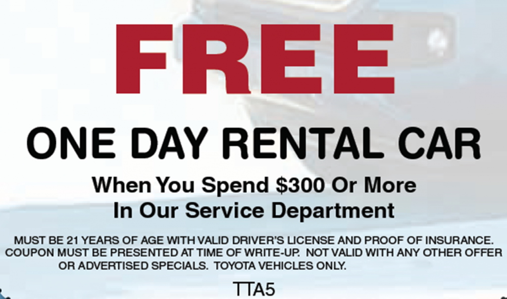 Thompson Toyota Free One Day Rental Car Baltimore Toyota Dealers Service