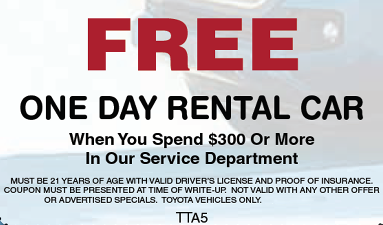 Thompson Toyota Free One Day Rental Car | Baltimore Toyota Dealers Service