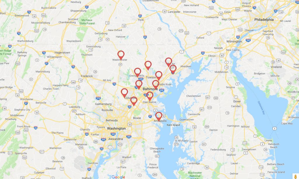 Baltimore Dealer Map | Baltimore Toyota Dealers Service